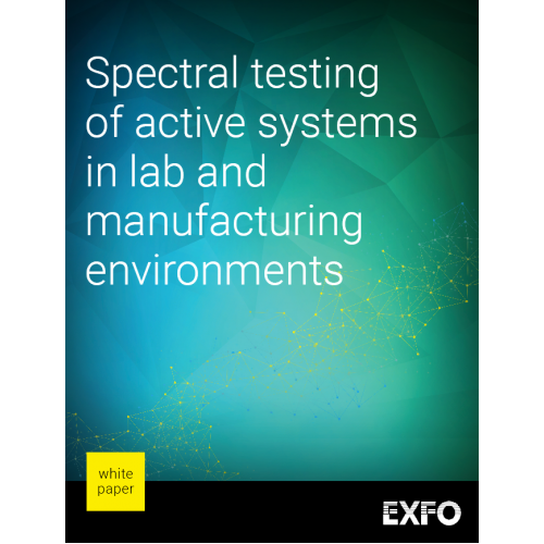 Spectral testing of active systems in lab and manufacturing environments