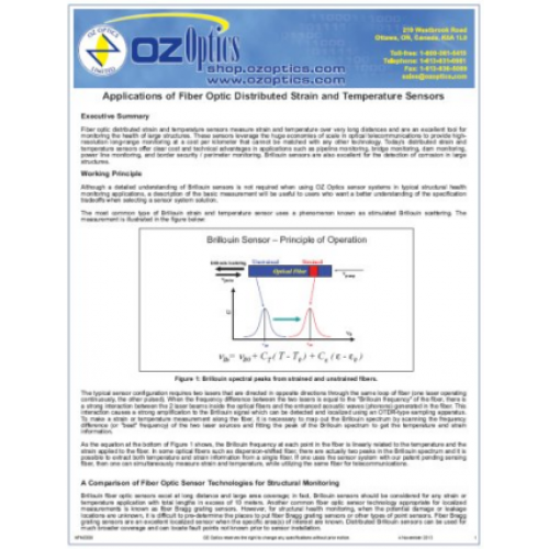 Fibre Optic Distributed Strain and Temperature Sensors