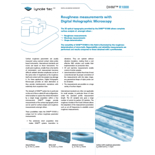 Roughness measurements with Digital Holographic Microscopy