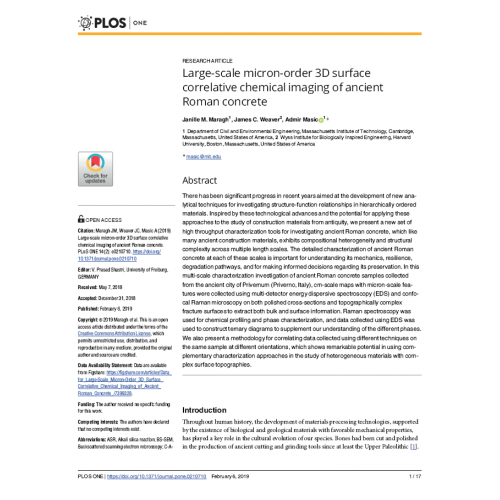 Chemical imaging of ancient Roman concrete Chemical imaging of ancient Roman concrete