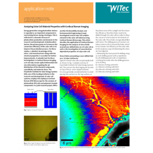 Analysing Solar Cell Material Properties with Confocal Raman Imaging Analysing Solar Cell Material Properties with Confocal Raman Imaging