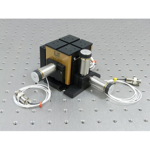 MDE123 - Elliot Gold™ Series XYZ Flexure Stage with Piezo Actuators: 25 µm Adjuster MDE123 - Elliot Gold™ Series XYZ Flexure Stage with Piezo Actuators: 25 µm Adjuster
