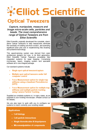 Optical Tweezers Brochure 2019 cover